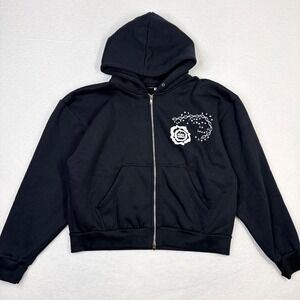 Mind Liquid Studio Hoodie Black Full Zip Graphic Medium Mind That Never Sleeps